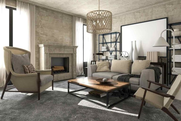 Living room featuring soft carpet flooring with neutral furnishings.